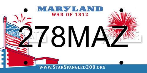 278MAZ Maryland License Plate