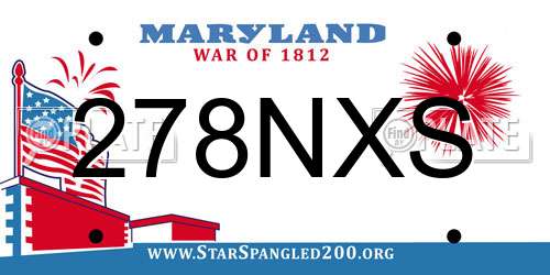 278NXS Maryland License Plate