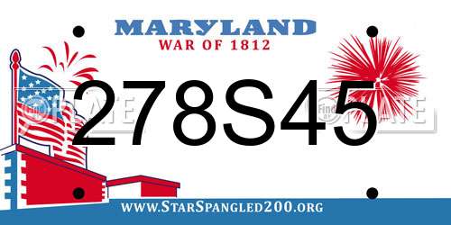 278S45 Maryland License Plate