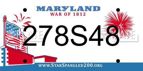 278S48 Maryland License Plate