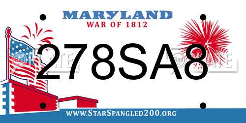 278SA8 Maryland License Plate