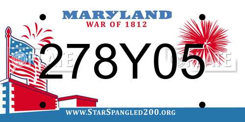278Y05 Maryland License Plate