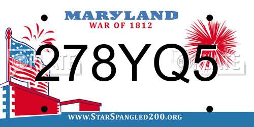 278YQ5 Maryland License Plate