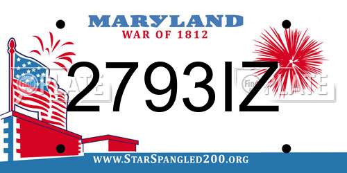 2793IZ Maryland License Plate
