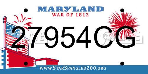 27954CG Maryland License Plate