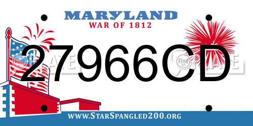 27966CD Maryland License Plate