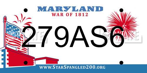 279AS6 Maryland License Plate