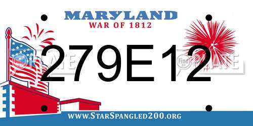 279E12 Maryland License Plate
