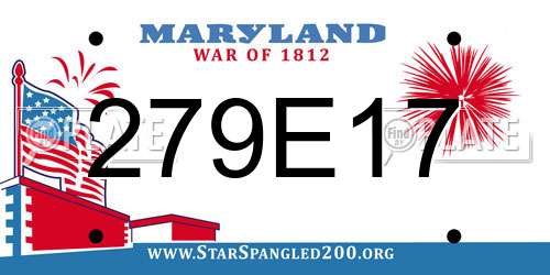 279E17 Maryland License Plate