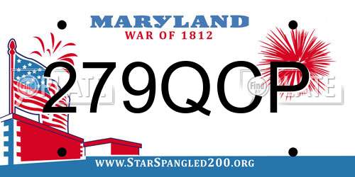 279QCP Maryland License Plate