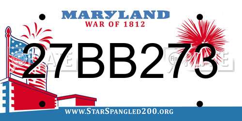 27BB273 Maryland License Plate