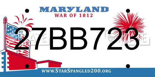 27BB723 Maryland License Plate