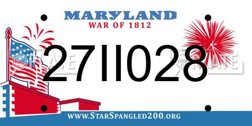 27II028 Maryland License Plate