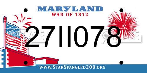 27II078 Maryland License Plate