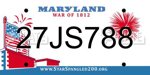 27JS788 Maryland License Plate