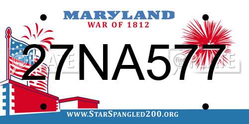27NA577 Maryland License Plate
