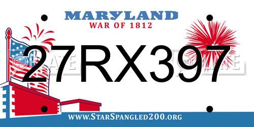 27RX397 Maryland License Plate