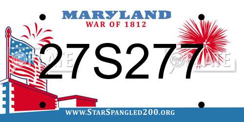 27S277 Maryland License Plate