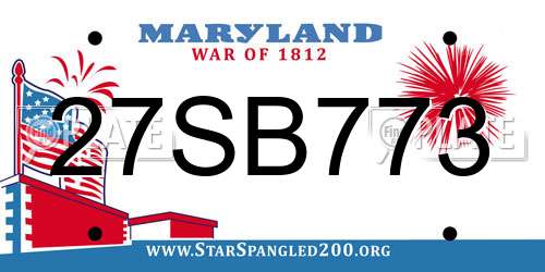 27SB773 Maryland License Plate