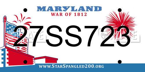 27SS723 Maryland License Plate