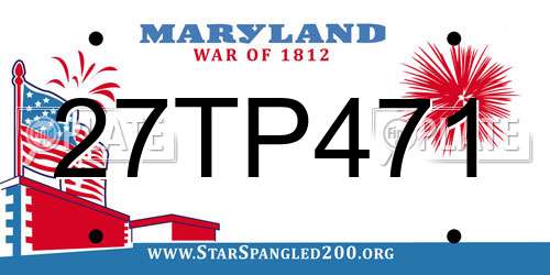 27TP471 Maryland License Plate