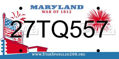 27TQ557 Maryland License Plate