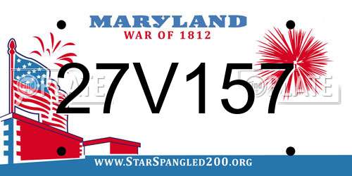 27V157 Maryland License Plate