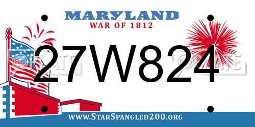 27W824 Maryland License Plate