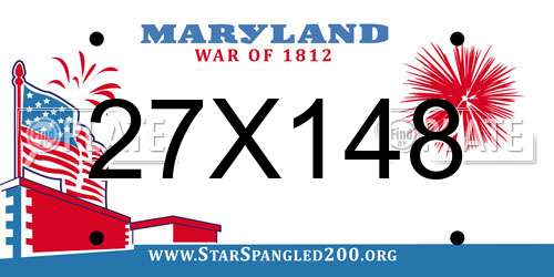 27X148 Maryland License Plate
