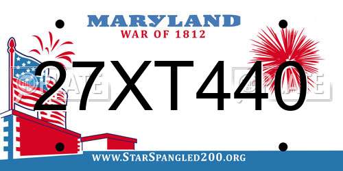 27XT440 Maryland License Plate