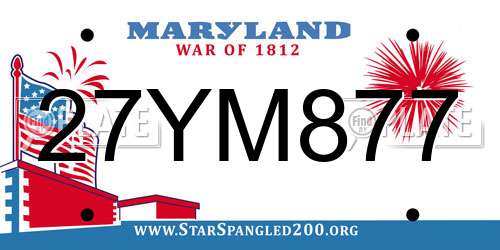 27YM877 Maryland License Plate