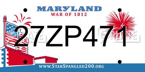 27ZP471 Maryland License Plate