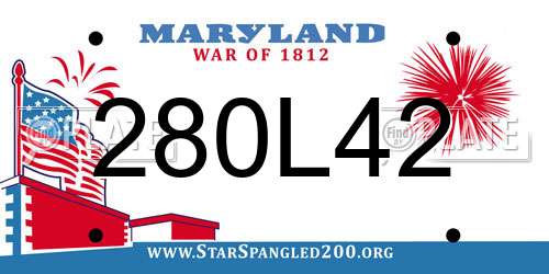 280L42 Maryland License Plate