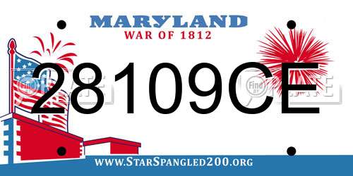 28109CE Maryland License Plate