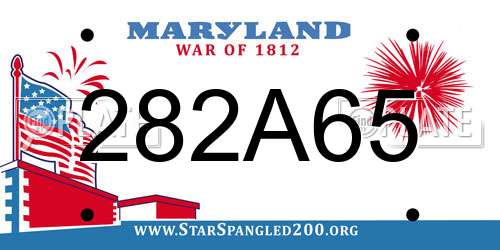 282A65 Maryland License Plate