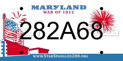 282A68 Maryland License Plate