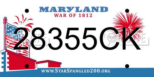 28355CK Maryland License Plate