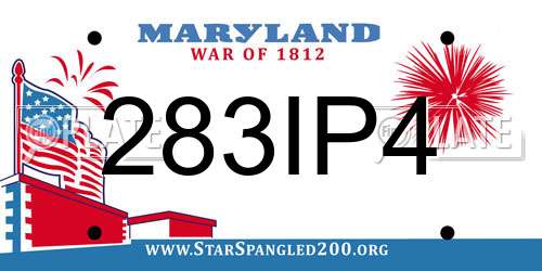 283IP4 Maryland License Plate