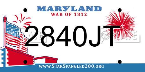 2840JT Maryland License Plate