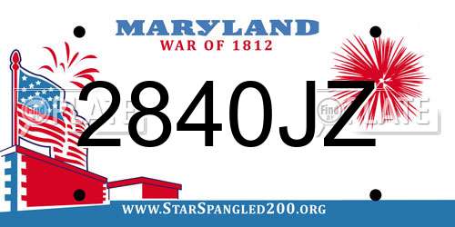 2840JZ Maryland License Plate