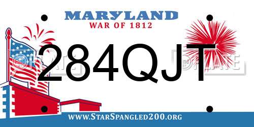 284QJT Maryland License Plate
