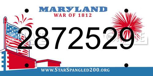 2872529 Maryland License Plate