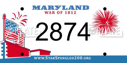 2874 Maryland License Plate