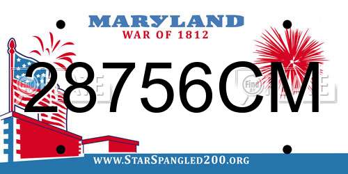 28756CM Maryland License Plate