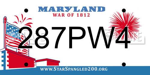 287PW4 Maryland License Plate