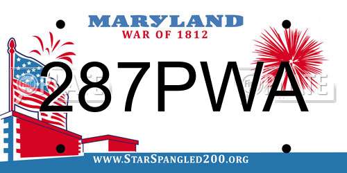 287PWA Maryland License Plate