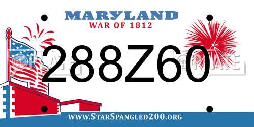 288Z60 Maryland License Plate