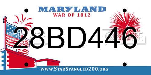 28BD446 Maryland License Plate