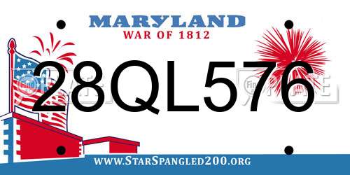 28QL576 Maryland License Plate