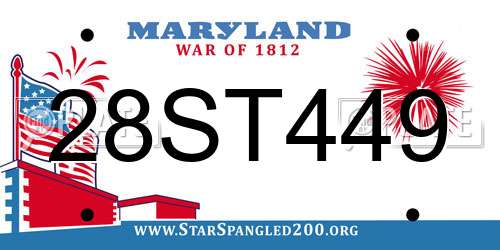 28ST449 Maryland License Plate